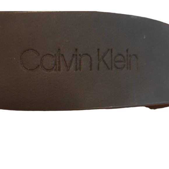 Small Calvin Klein Chocolate Brown Leather Belt Gold Buckle NEW main image 6